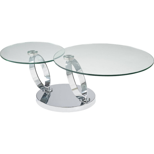 Chicago Coffee Table in Tempered Glass & Chrome